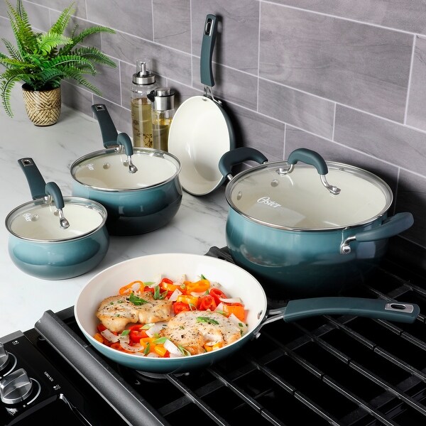 Wright Park 8-Piece Gradient Grey Aluminum Non-Stick Belly S