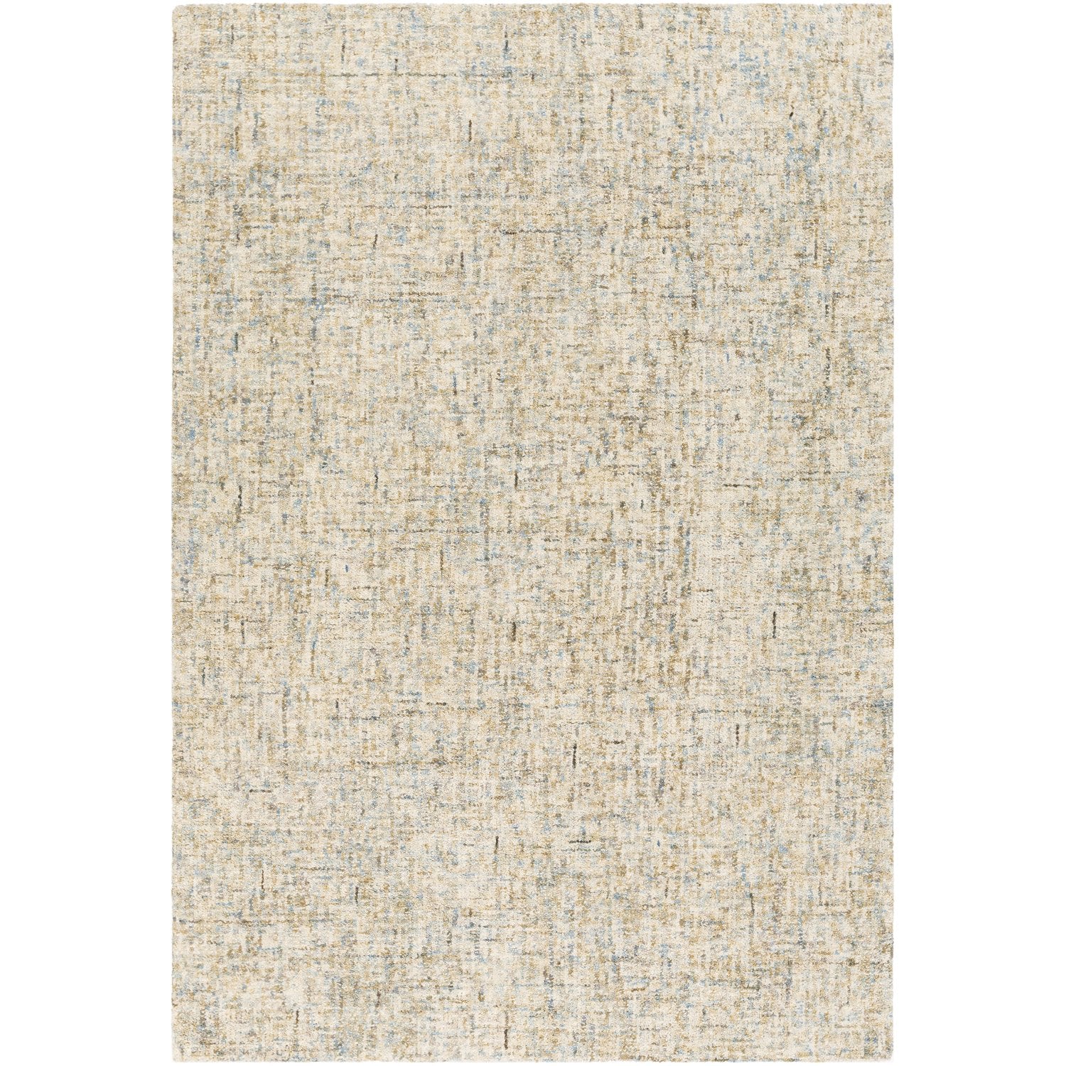 Emily Hand Tufted Rug in Dark Green, Bright Blue, Denim, White, Sage