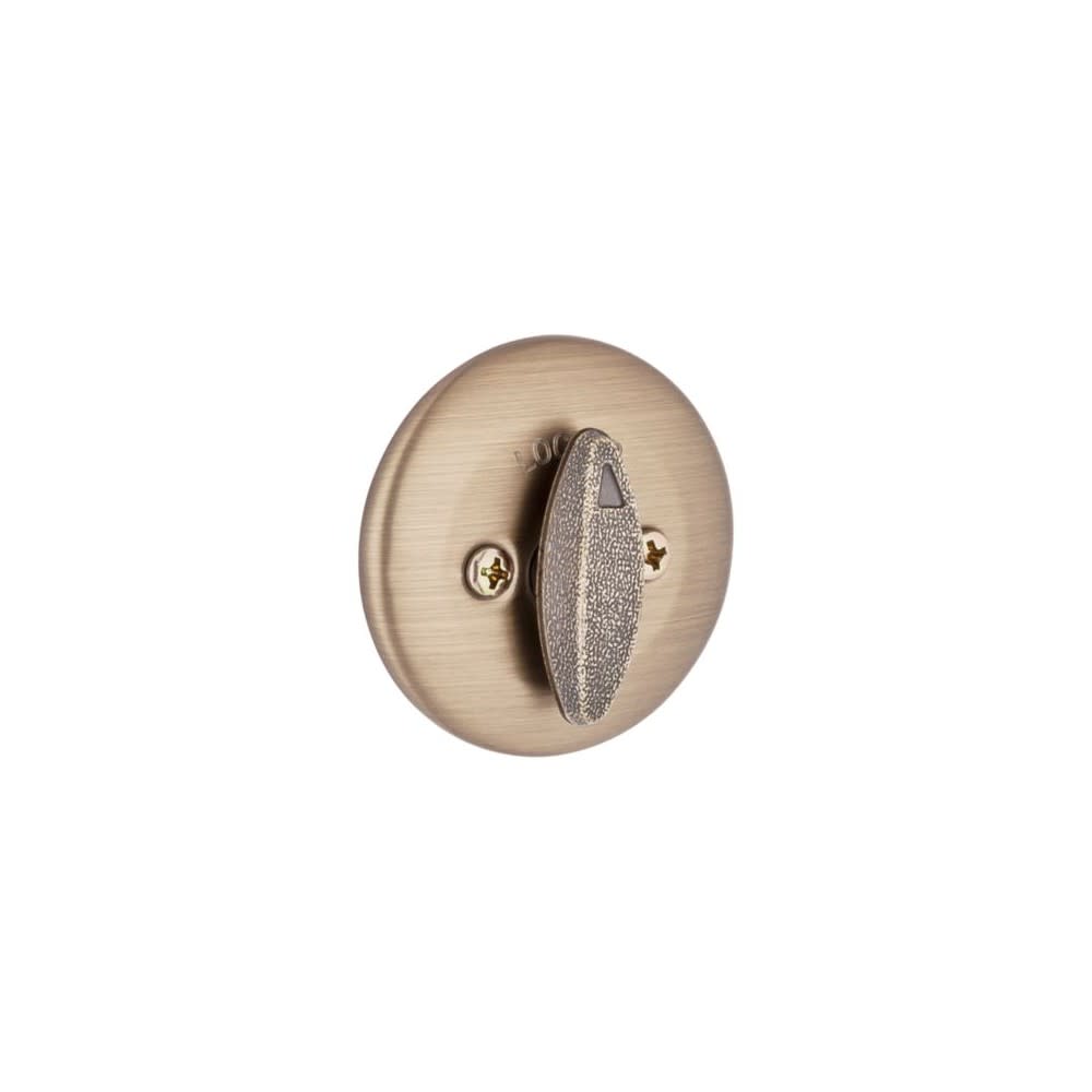 Kwikset SmartKey Door Deadbolt Antique Brass Single Cylinder