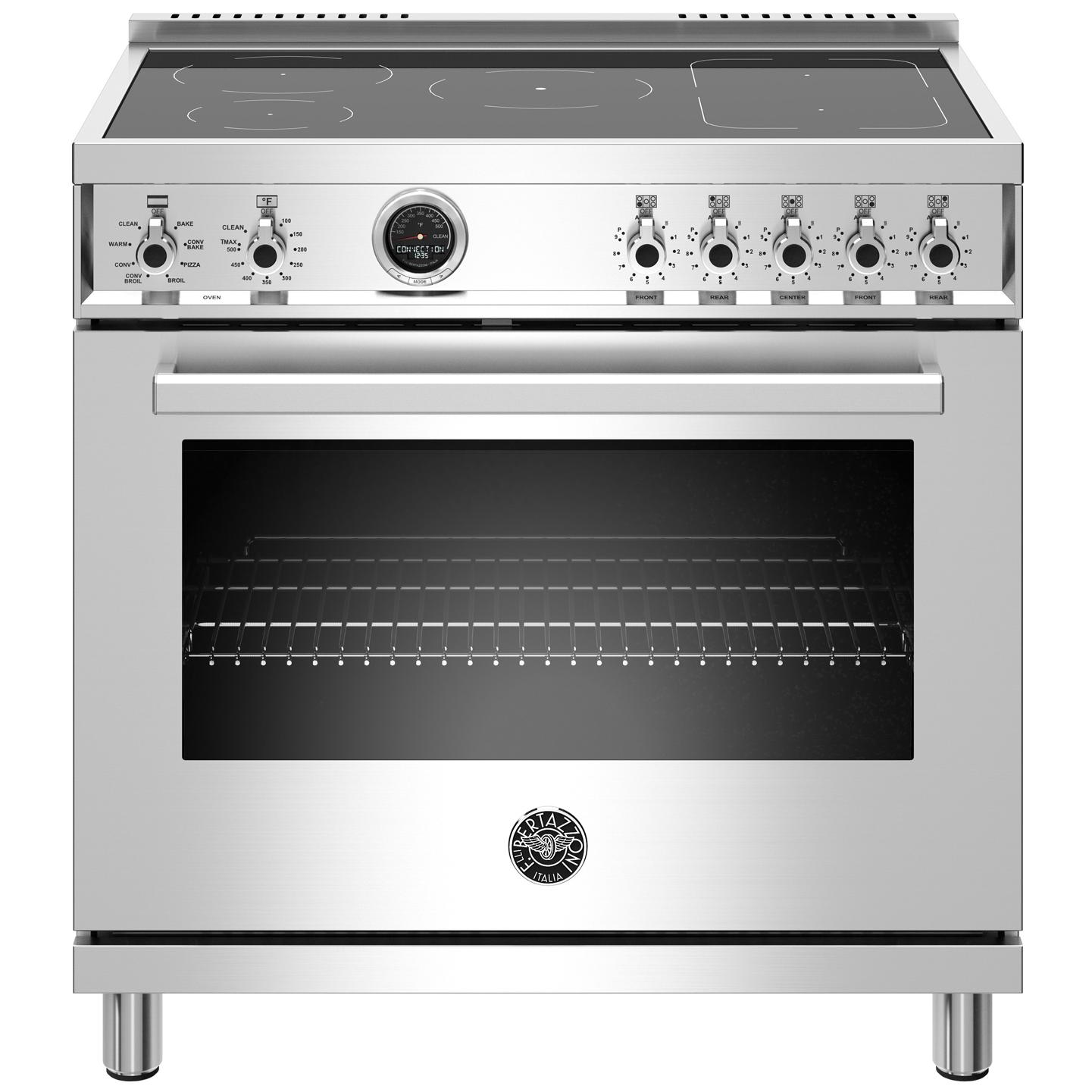 Bertazzoni 36-inch Freestanding Induction Range with Convection PROF365INSXT