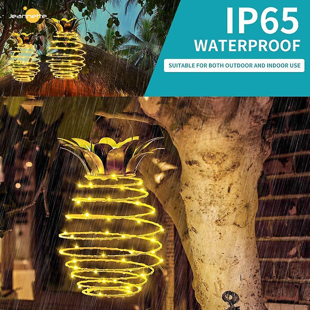 Led Solar Garden Lights Pineapple Fairy String Hanging Lantern Outdoor Waterproof Solar Lamp For Home Festival Garden Deck Decor