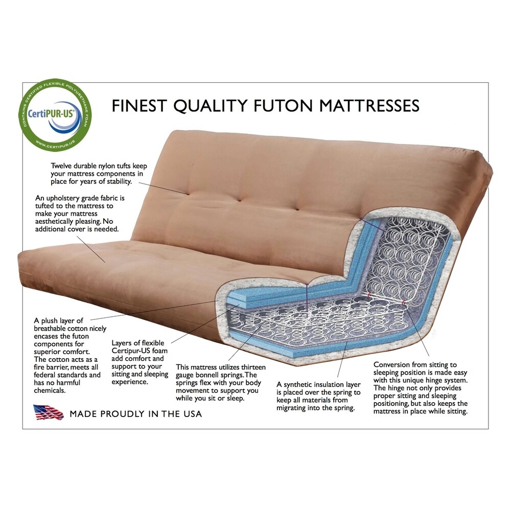 Queen Size Espresso Futon Set and Oregon Trail Mattress