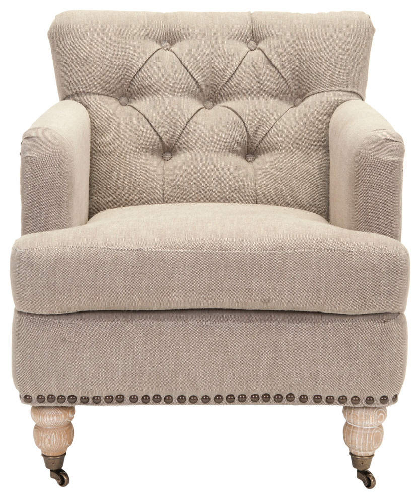 Safavieh Colin Tufted Club Chair   Victorian   Armchairs And Accent Chairs   by Buildcom  Houzz