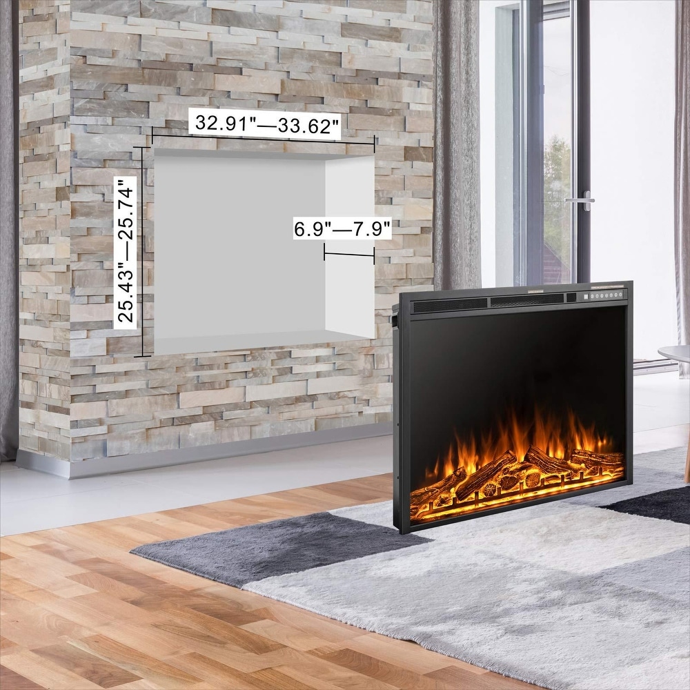 Electric 750W/1500W Infrared Fireplace with Timer and Remote Control