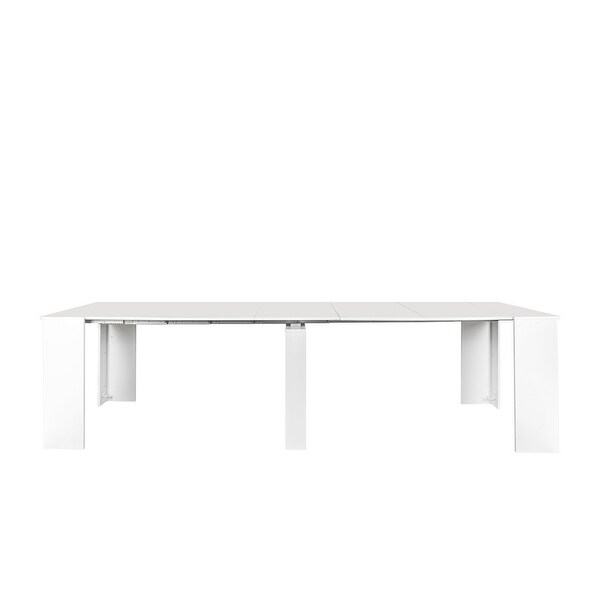 Extendable Console Table Extending Sofa Table w/Spacious Tabletop for Living Room， Multifunctional Extra Long Dining Table