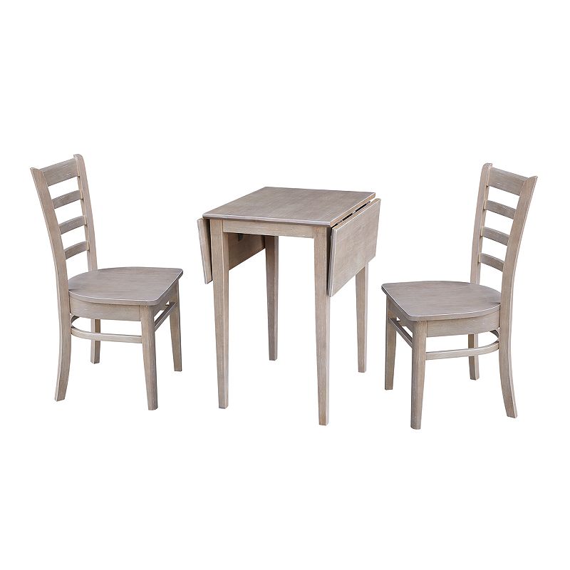 International Concepts Small Dual Drop Leaf Table with Two Chairs