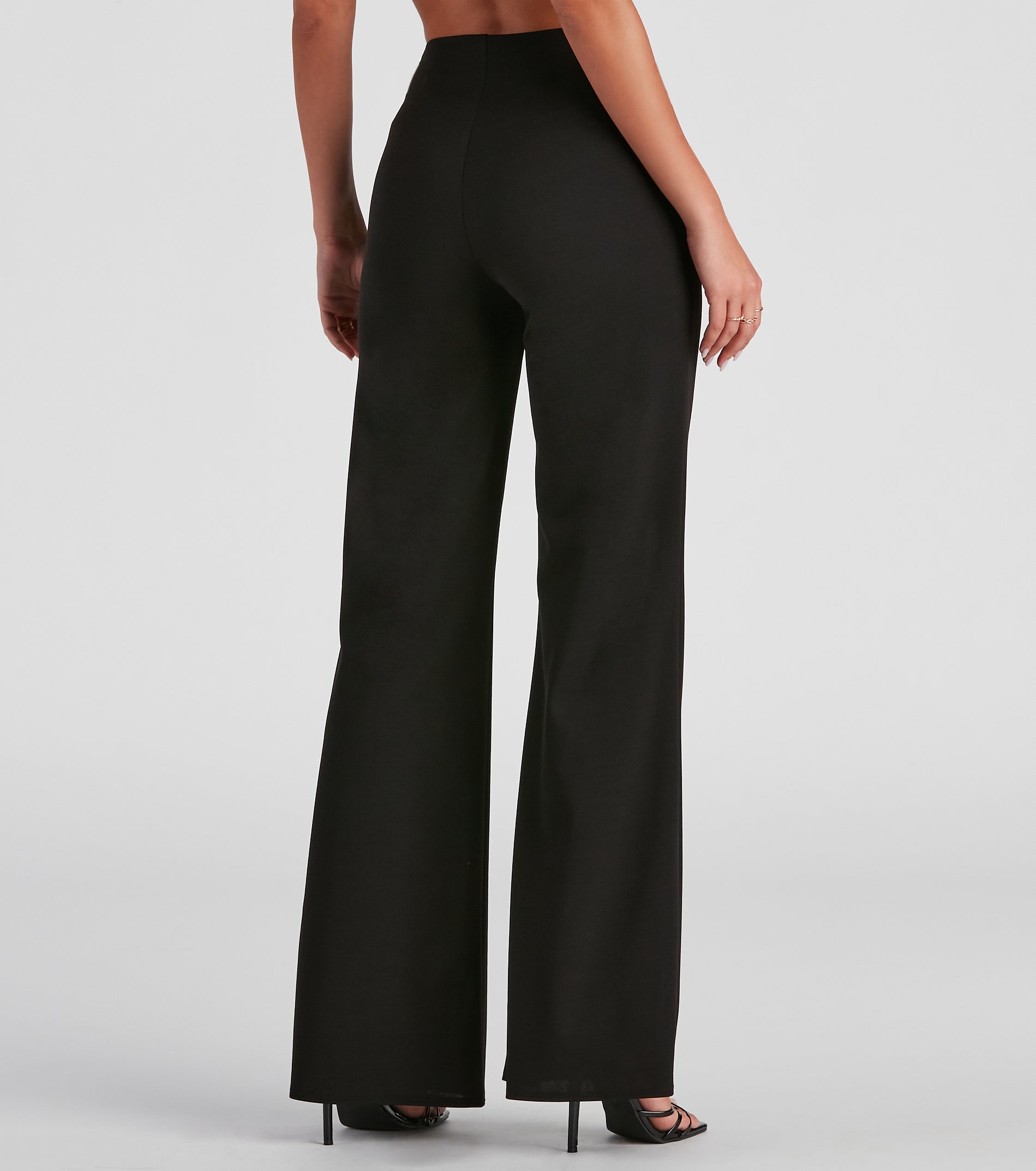 Eyes Up Here Crepe Lace-Up Pants