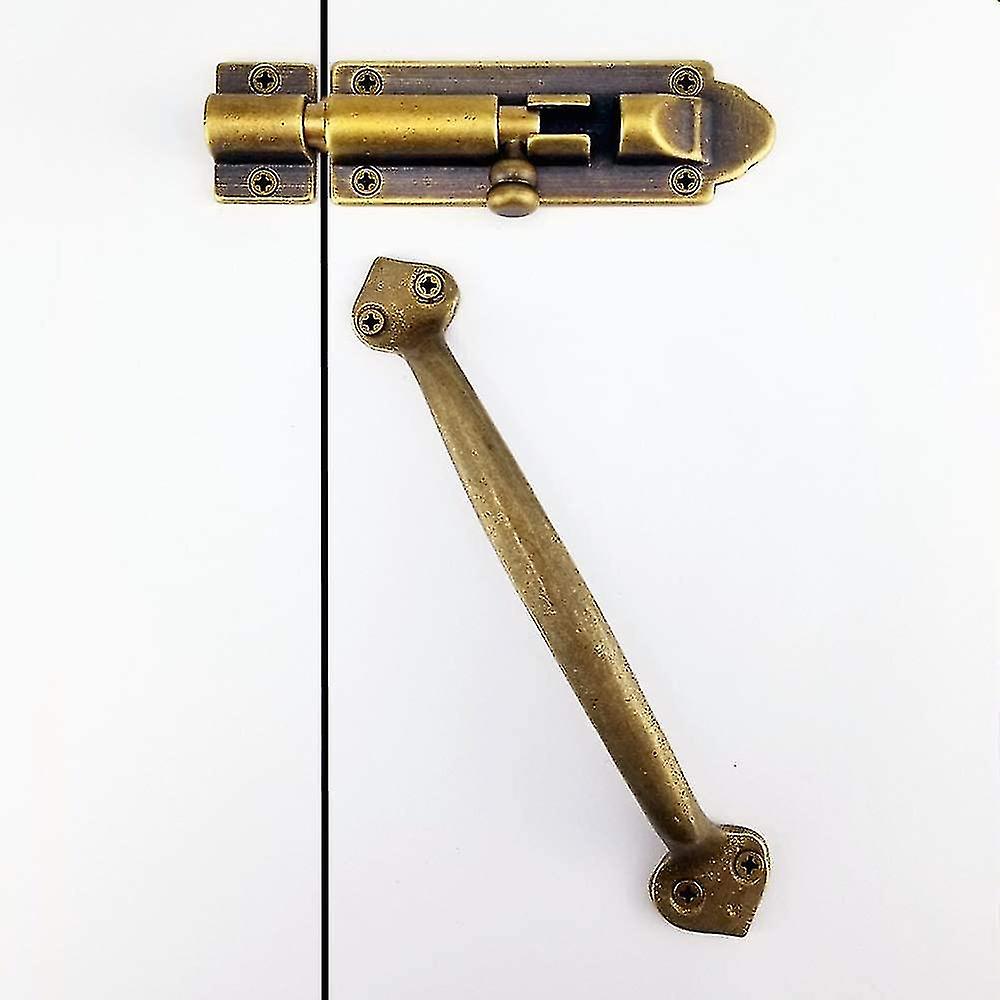 Solid Cast Brass Barrel Bolt， Antique Brass Door Sliding Latches， Heavy Duty Door Sliding Bolt Latch