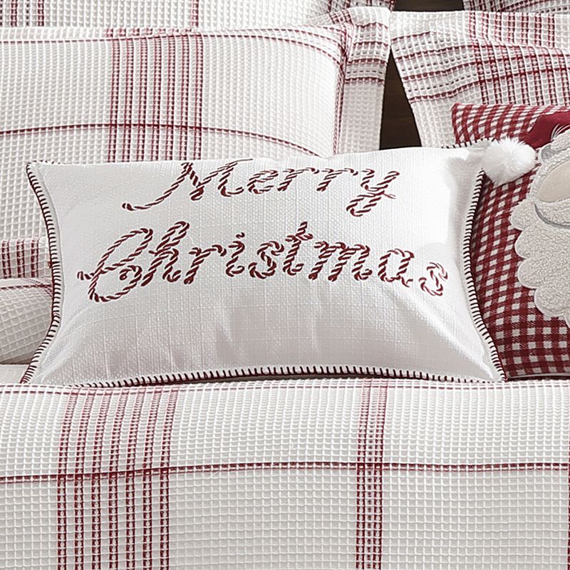 Levtex Home Peppermint Plaid Merry Christmas Rectangular Throw Pillow