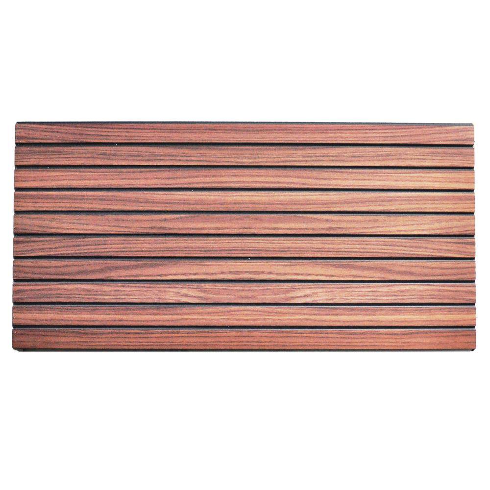 Dundee Deco Falkirk Uffcott III 1 in x 39.4 in. x 19.7 in. Auburn Faux Wood Styrofoam 3D Decorative Wall Panel (10-Pack) UFHDAL208-10