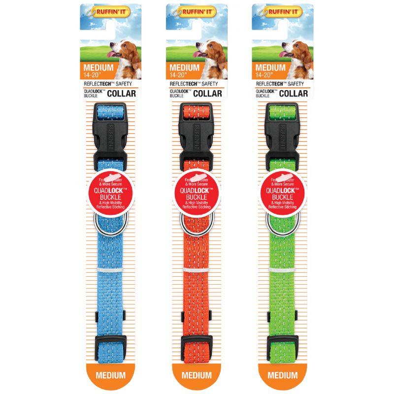 Westminster Pet Ruffinand#039 it ReflecTech High-Visibility Dog Collar Orange Green Blue