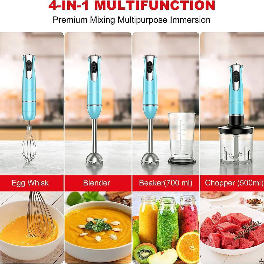 Galanz 2-Speed Multi-Function Retro Hand Immersion Blender in Bebop Blue 985120364M