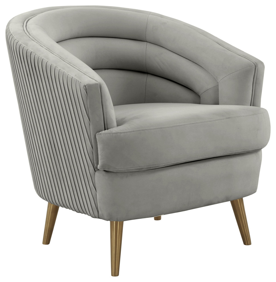 Jules Velvet Accent Chair   Midcentury   Armchairs And Accent Chairs   by TOV Furniture  Houzz