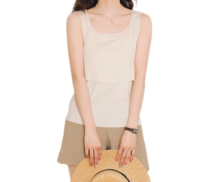 Summer Maternity Nursing Tank Top – Postpartum Camisole for Breastfeeding