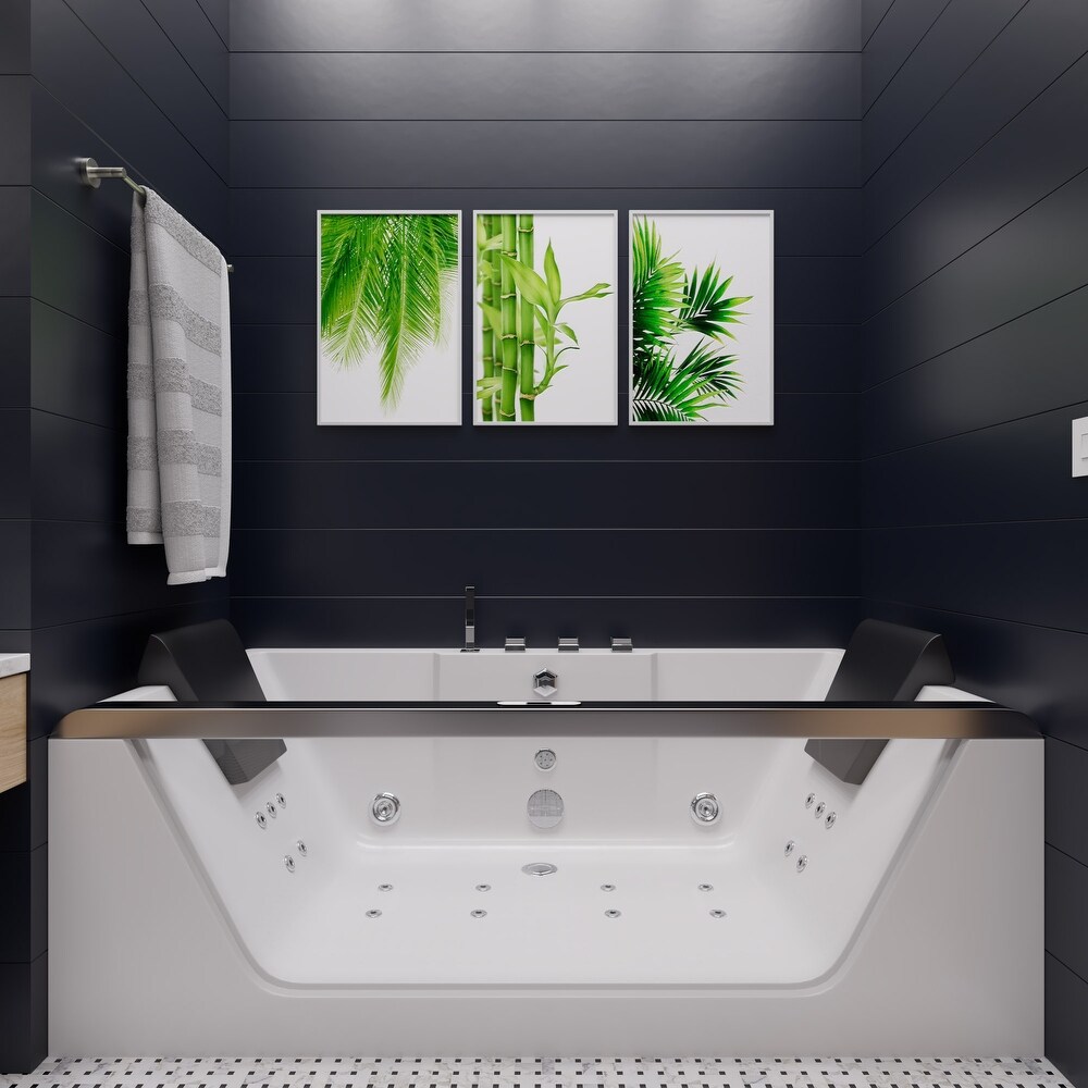 Eago AM196ETL 6 ft Clear Rectangular Acrylic Whirlpool Bathtub for Two