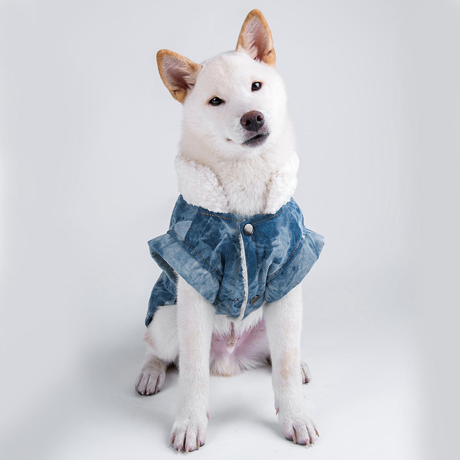 Autumn Winter Cotton Western Boy Blue Thicken Soft Comfortable Pet Clothes Warm Coat Clothing For Dogs2xl