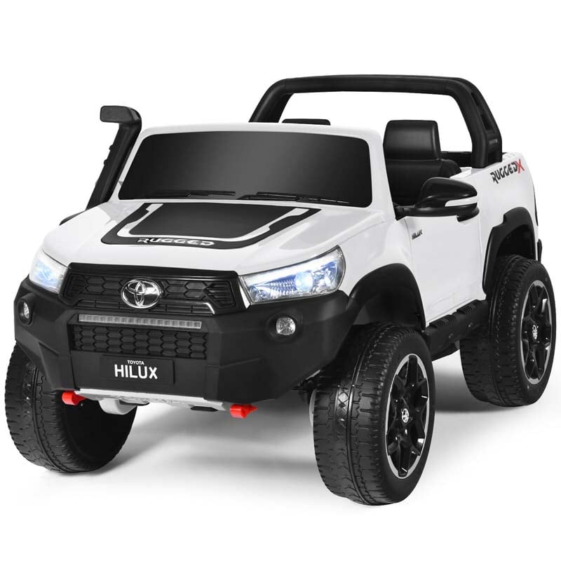 Licensed Toyota Hilux 2-Seater Kids Ride on Car 4WD 2x12V Battery Powered Riding Toy Truck with Remote