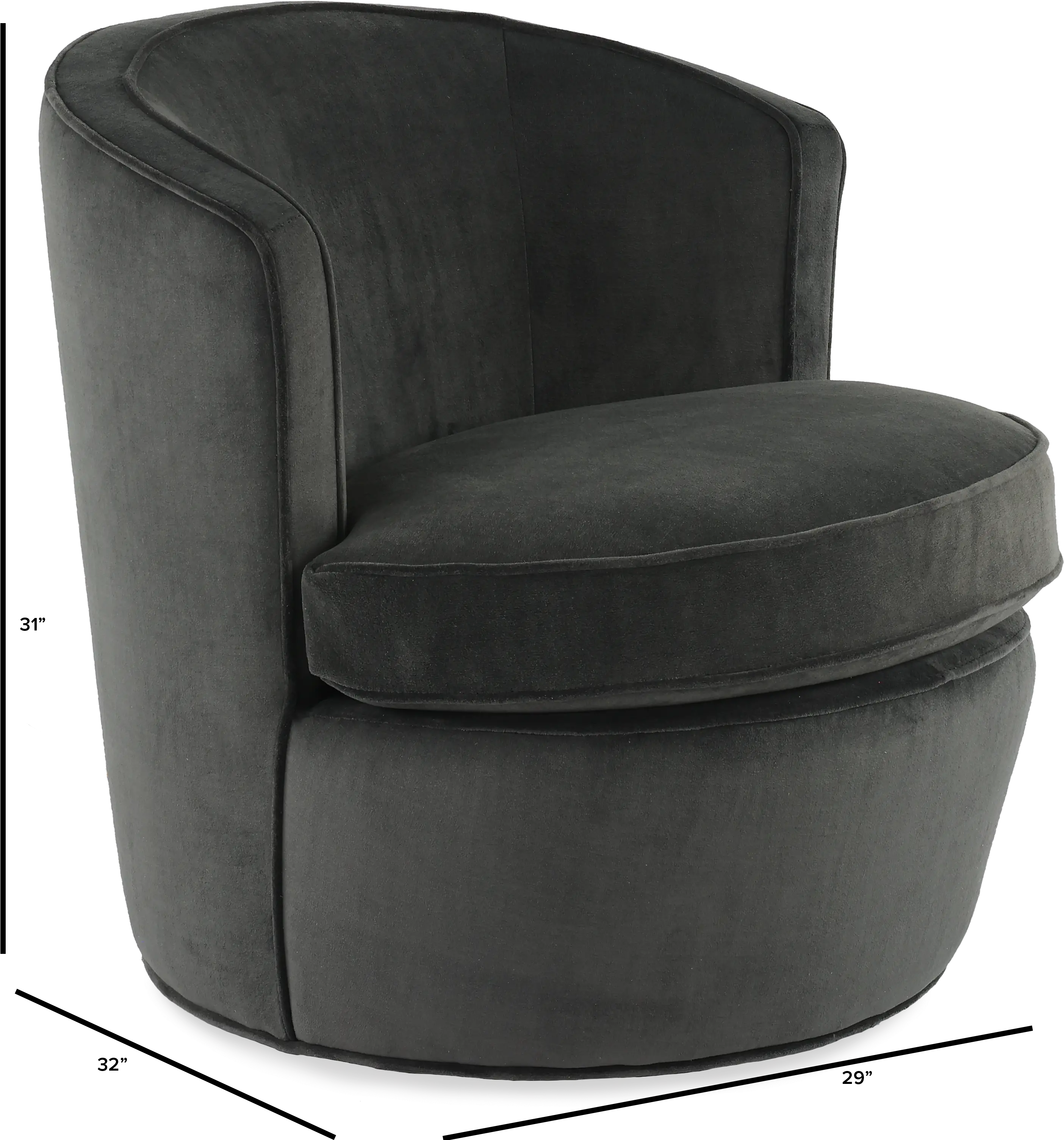 Julia Pewter Gray Swivel Accent Chair