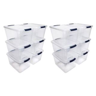 Rubbermaid Cleverstore 30 qt. Plastic Storage Tote Container with Lid (12-Pack) 2 x RMCC300015-6pack