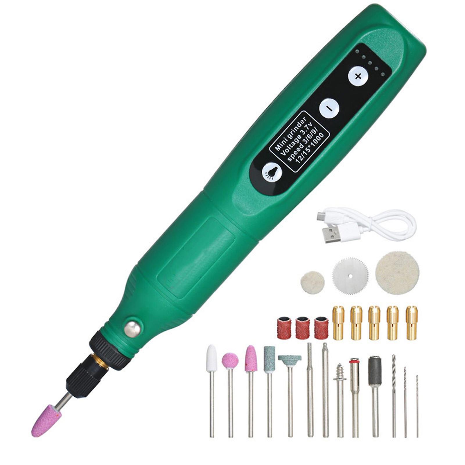 Cordless Rotary Tool 3.7v Li-ion Power 5 Variable Speed Usb Charging Multi-purpose For Light-duty Diy Crafting Polishing Waxing Drilling Engraving Gre