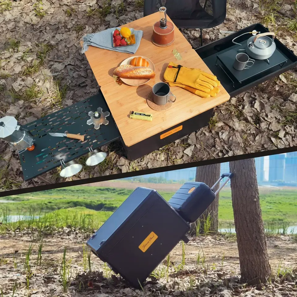 High Quality Picnic Outdoor Camping Kitchen Foldable Table Box Outdoor Mobile Kitchen