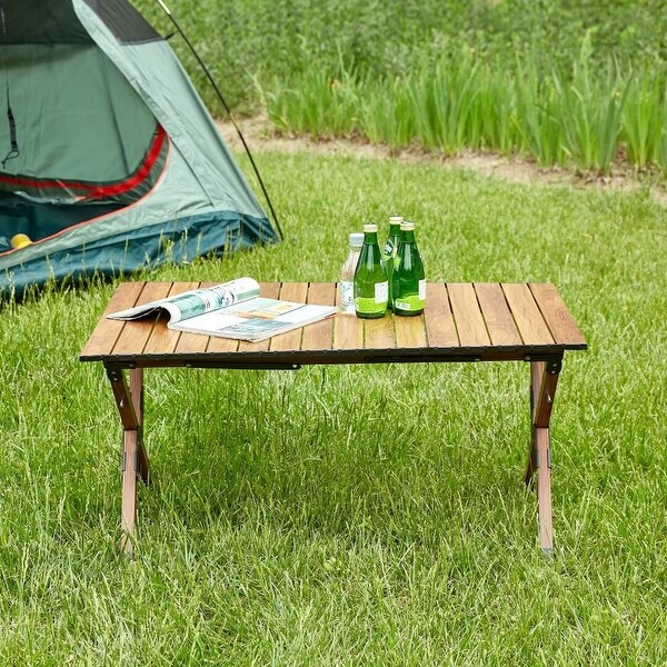 Folding Outdoor Table with Carrying Bag，Lightweight Rectangular Table