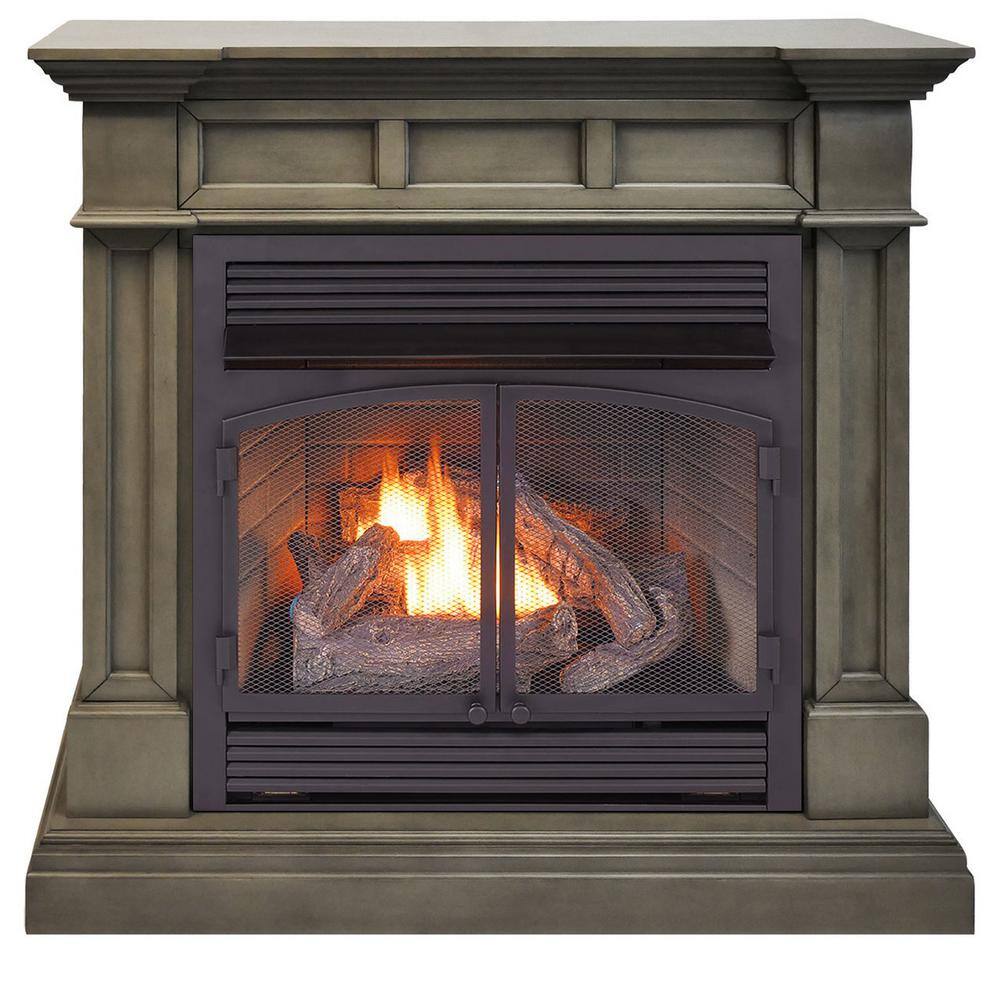 Duluth Forge 45 in. Full Size Ventless Dual Fuel Fireplace in Slate Gray with Remote Control 179260