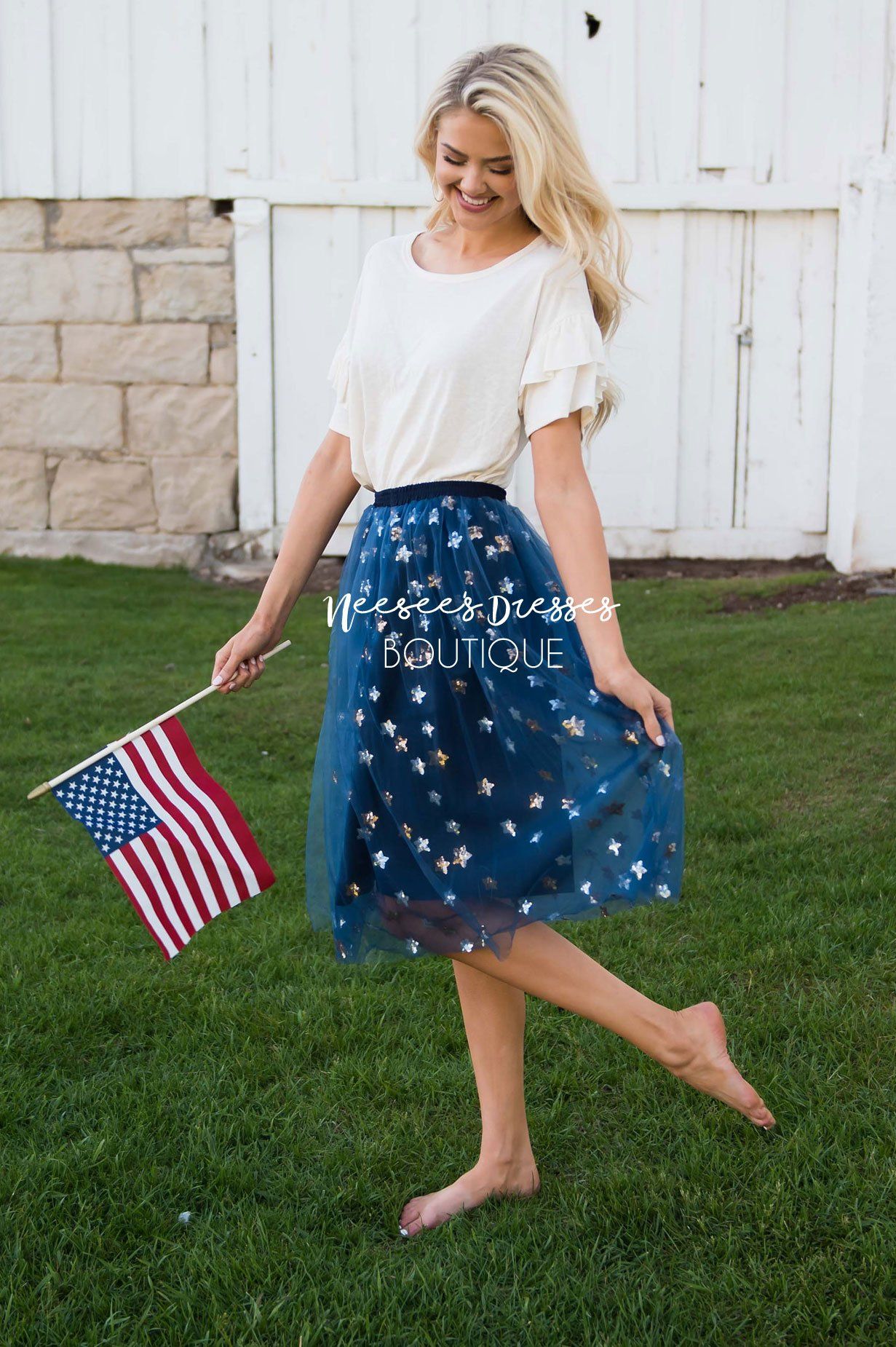 Shine Bright Sequin Star Tulle Skirt