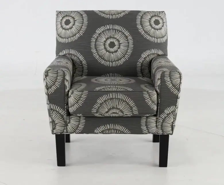 Raven Sunburst Gray Accent Chair