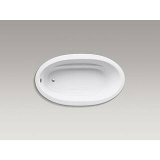 KOHLER Sunward 72 in. x 42 in. Oval Soaking Bathtub with Reversible Drain in White K-1165-0