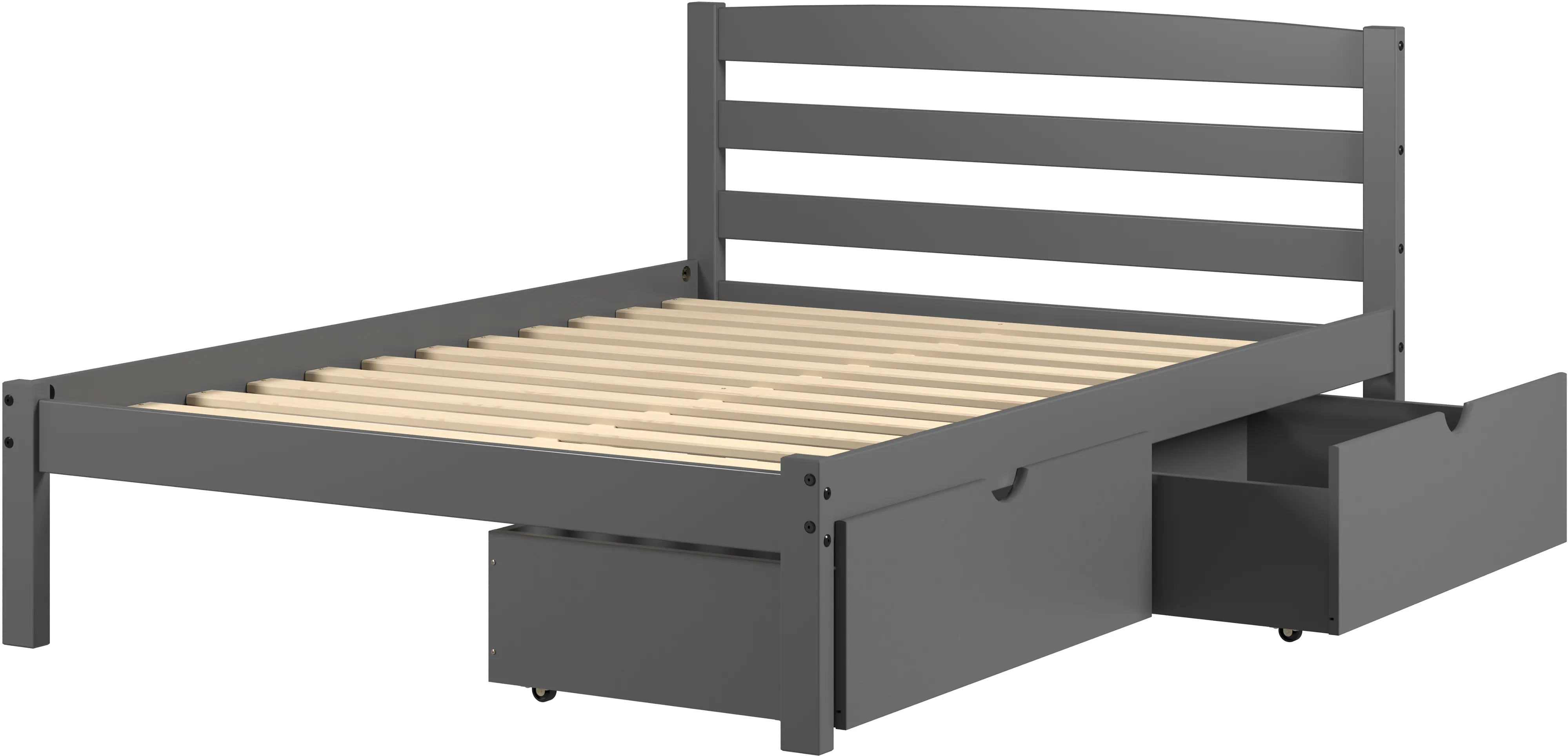 Econo Gray Full Bed with Storage Drawers