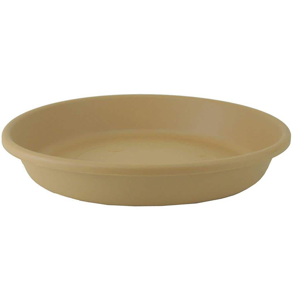 THE?HC COMPANIES Classic 24 in. Tan Plastic Round Flower Pot Plant Saucer (4-Pack) 4 x SLI24000A34