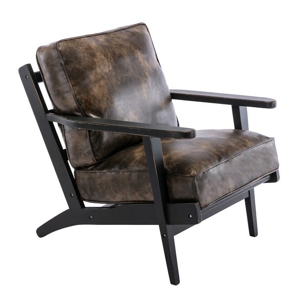 PU Leather Armchair with Removable Cushion