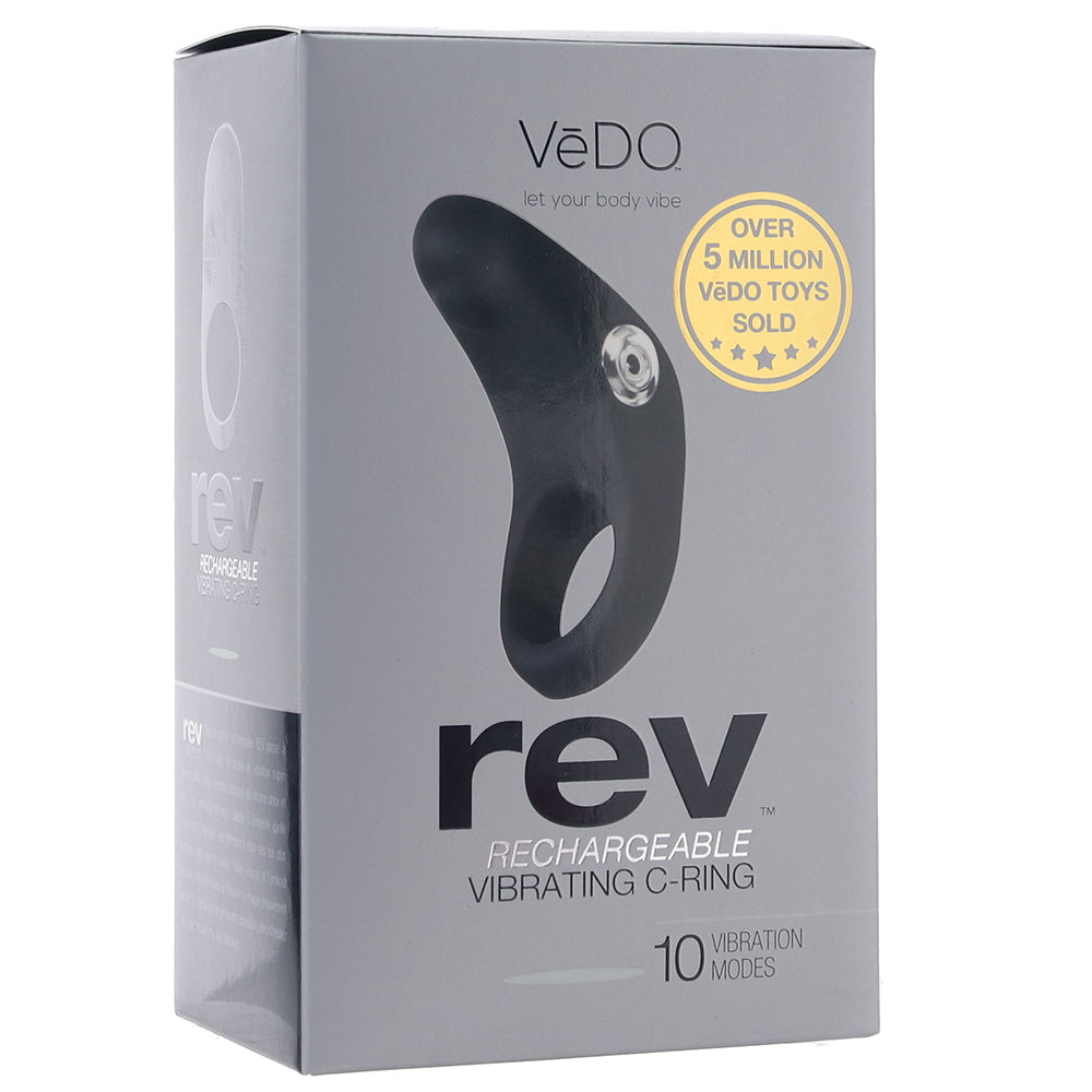 Rev Rechargeable Vibrating C-Ring in Black