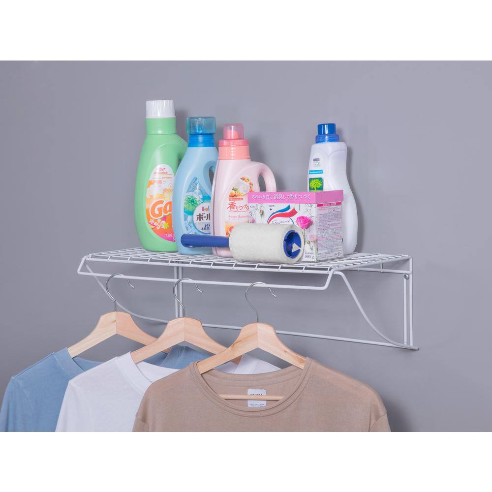 Everbilt Laundry Shelf - 24 in. W x 7 in. H x 12 in. D Wire Shelf 90258