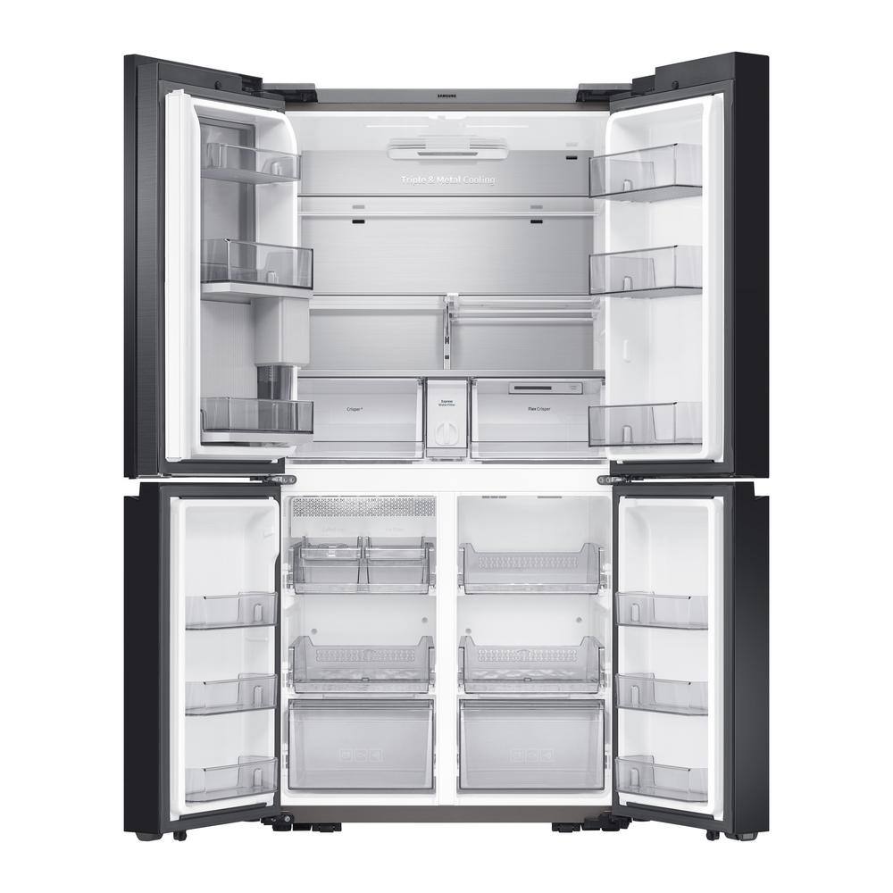  Bespoke 29 cu. ft. 4-Door Flex French Door Smart Refrigerator with Beverage Center in White Glass Standard Depth RF29A967512