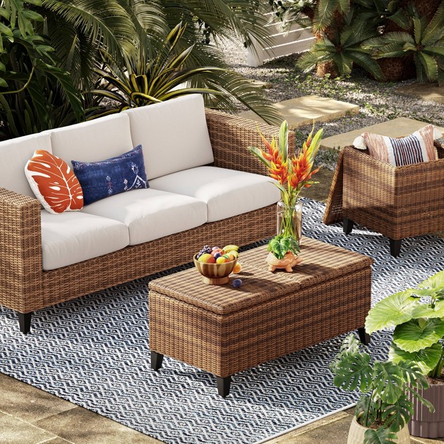 Brookfield Steel Wicker Patio Sofa