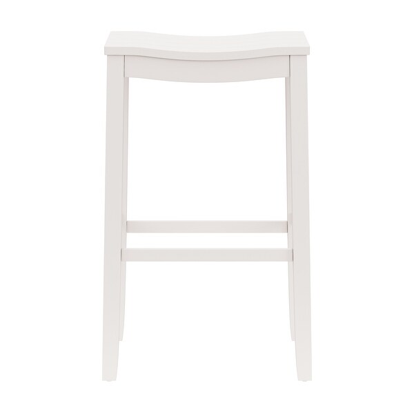 Hillsdale Fiddler Wood Backless Counter Height Stool， White