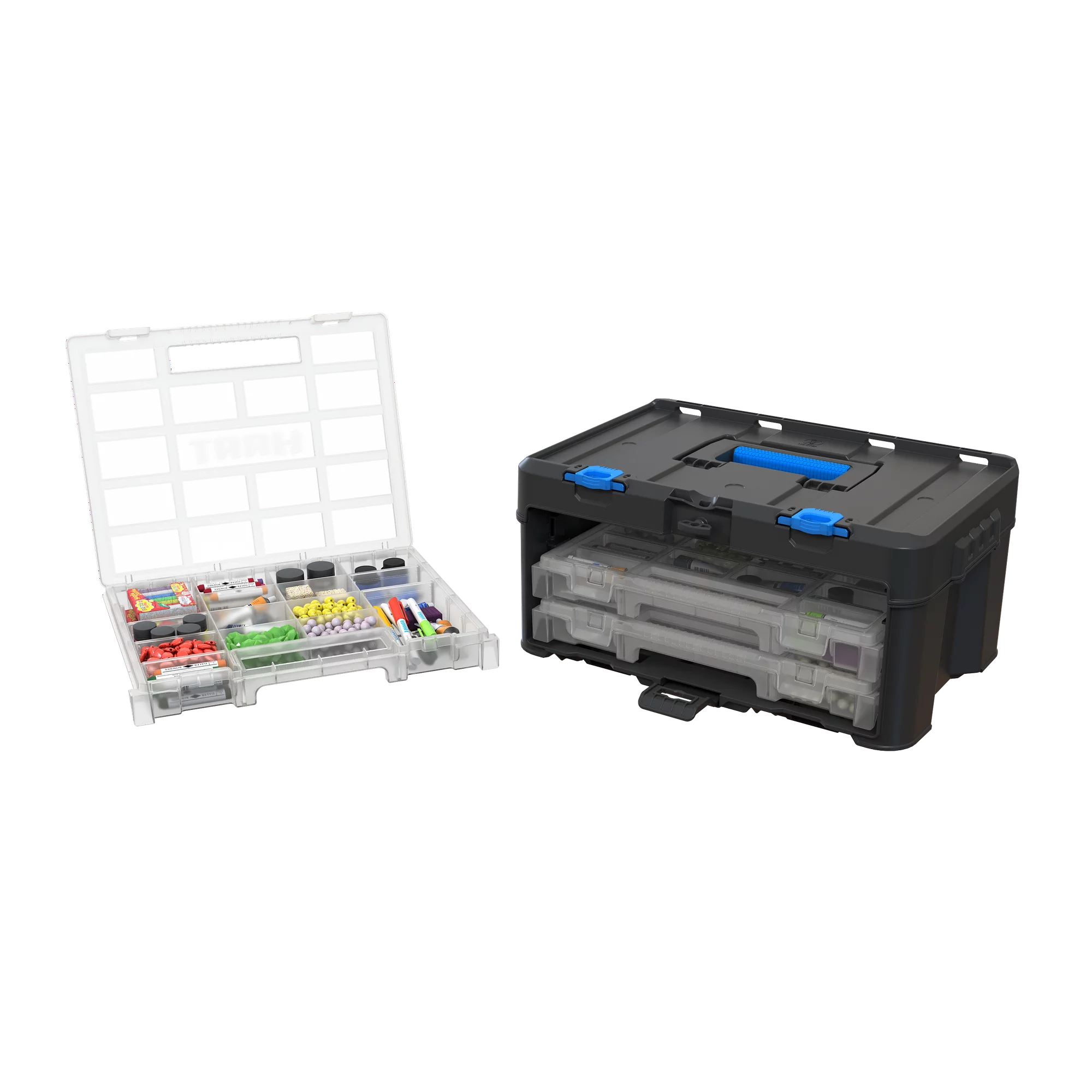 Hart 249736 Stack System 3 Case Parts and Tool Box Organizer， Fits Hart's Modular Storage System