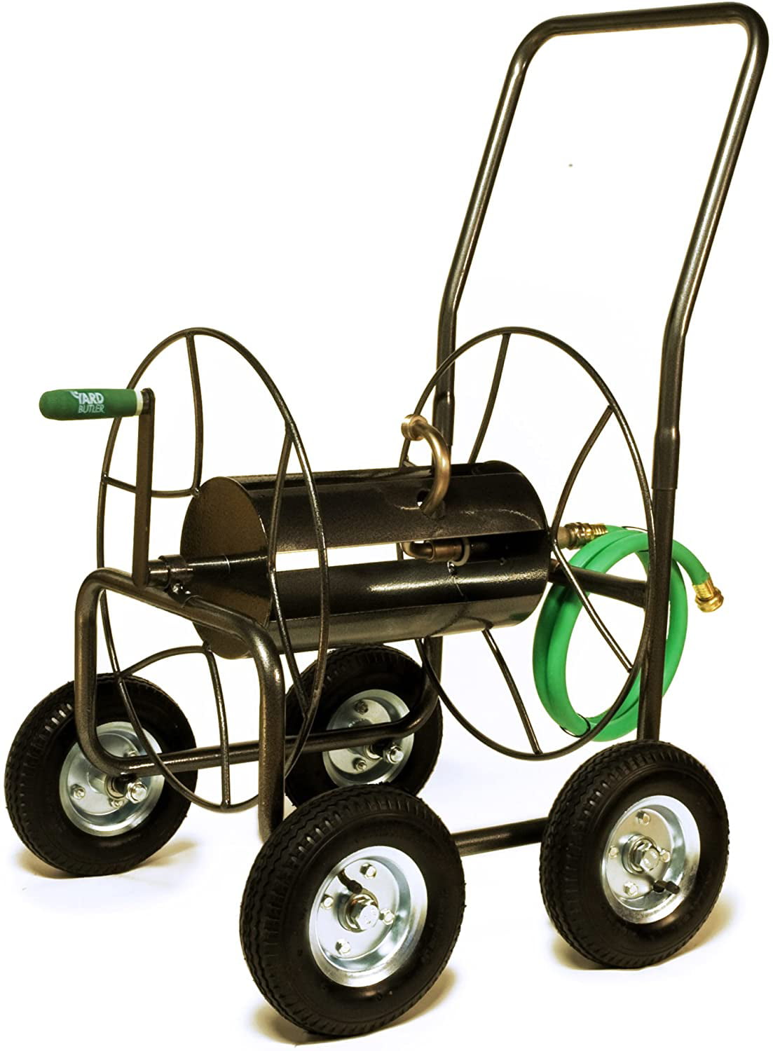 Yard Butler four wheel hose reel cart heavy duty 400 foot metal hose caddy suitable for gardens， lawns and fields Ð IHT-4EZ