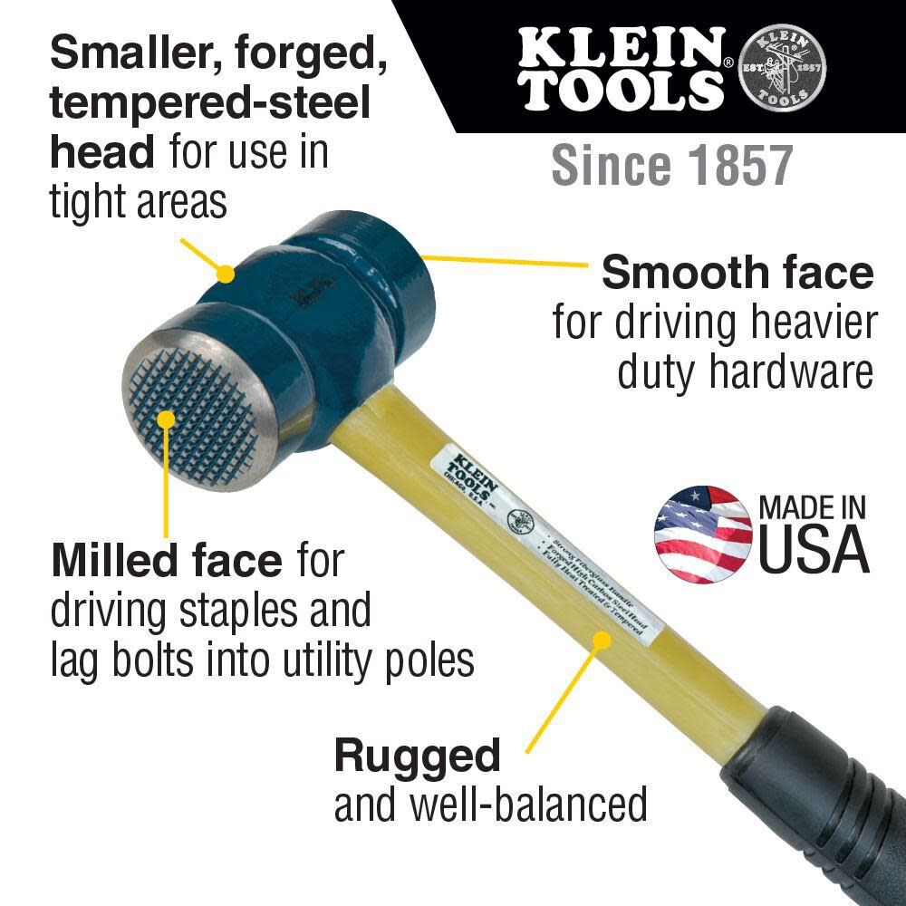 Klein Tools Lineman's Milled-Face Hammer 80936MF from Klein Tools