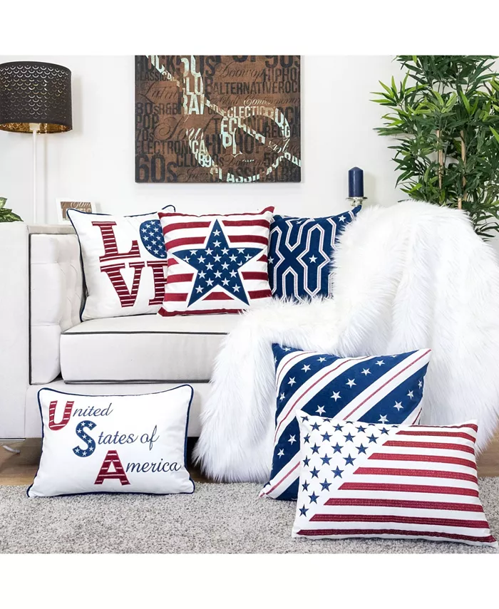 Homey Cozy Flag Independence Day Rectangle Decorative Throw Pillow