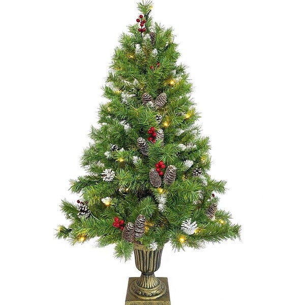 Prelit Xmas Tree Artificial Christmas 4Piece Set in Green