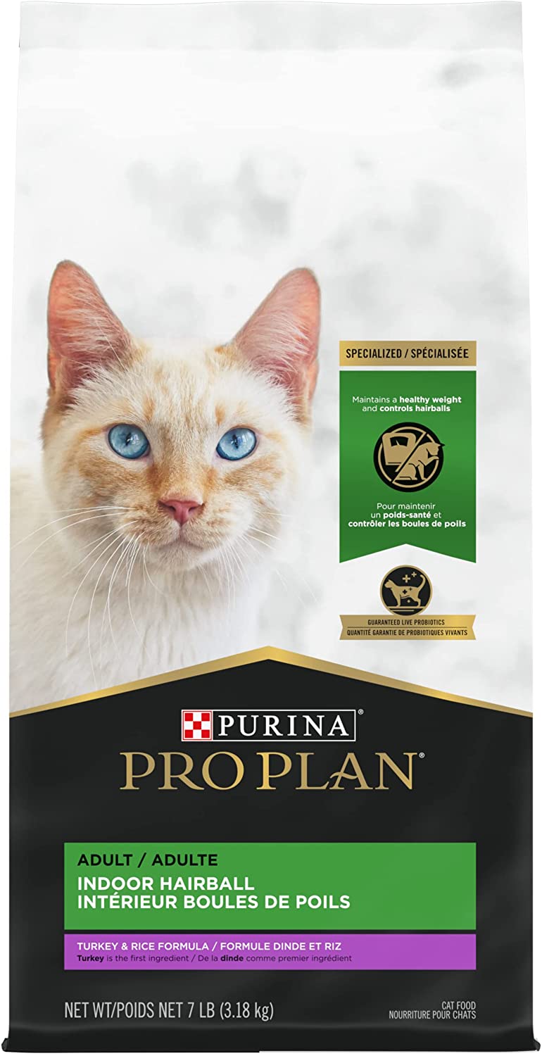 Purina Pro Plan - All Breeds， Adult Indoor Cat Care Turkey and Rice Reci