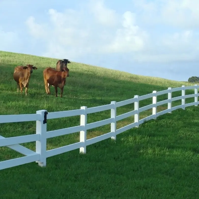 China Supplies Low Cost UV Resistant Racecourse PVC Horse Fence With Gates