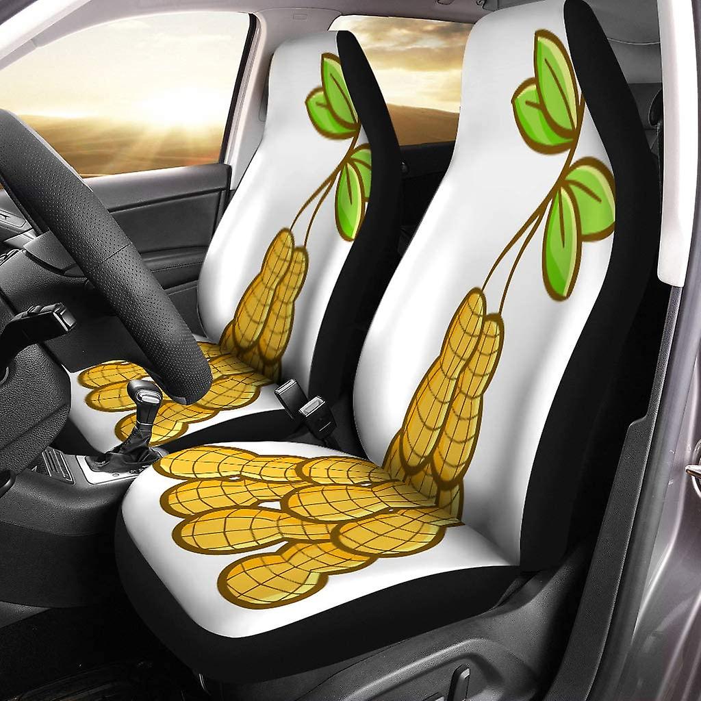 Set Of 2 Car Seat Covers Brown Amusing Funny Group Of In Cartoon Casual Closeup Universal Auto Front Seats Protector Fits