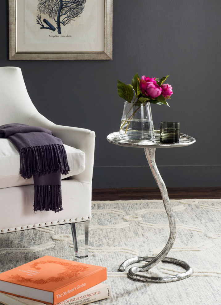 Jean Silver Foil Petal Side Table   Contemporary   Side Tables And End Tables   by Rustic Home Furniture Deco  Houzz