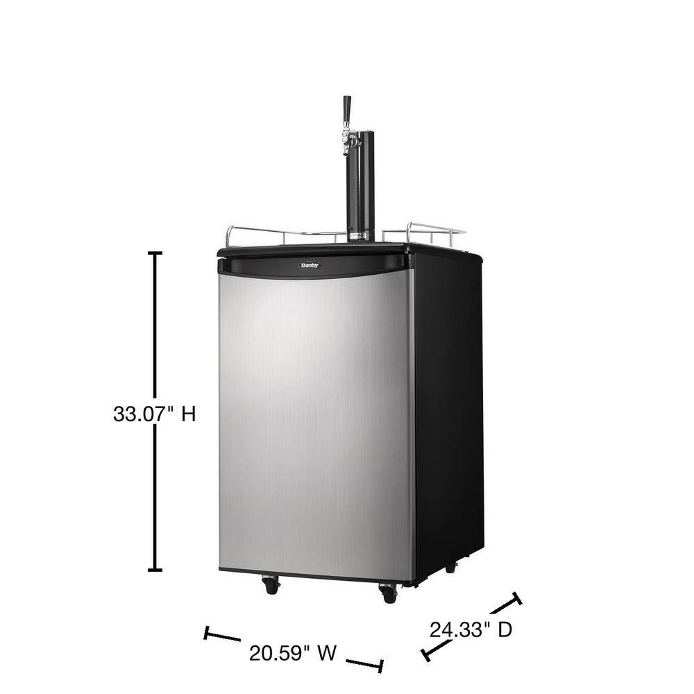 Danby 5.4 cu. ft. Single Tap Full Size Beer kegerator Dispenser in Stailess Steel DKC054A1BSLDB