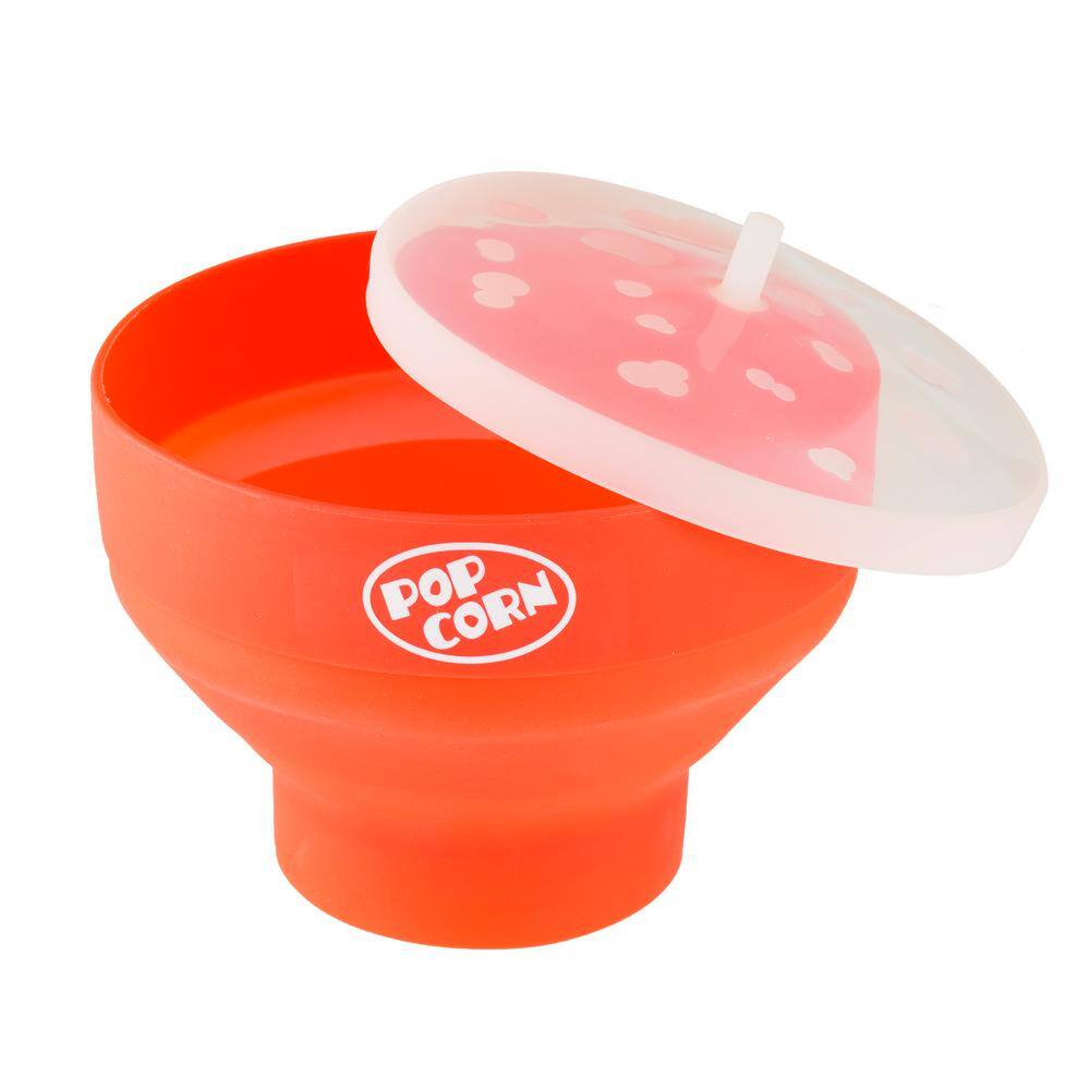 Chef Buddy 80 oz. Red Silicone Microwave Popcorn Popper Bowl W030090