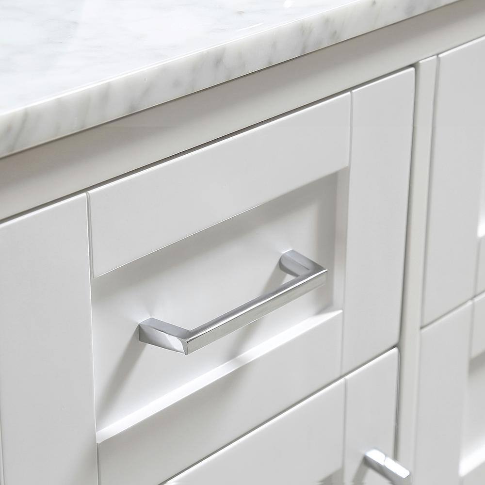 Home Decorators Collection Riverdale 48 in. W x 21 in. D Vanity in White with a Carrara Marble Vanity Top in White with White Sink Riverdale 48W